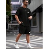 image:imageRoseSeek Mens Big and Tall Shorts Set Short Sleeve T Shirt and Track Shorts Clothing Set 2 Piece OutfitsPure Black