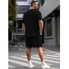 image:imageRoseSeek Mens Big and Tall Shorts Set Short Sleeve T Shirt and Track Shorts Clothing Set 2 Piece OutfitsPure Black