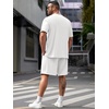 image:imageRoseSeek Mens Big and Tall Shorts Set Short Sleeve T Shirt and Track Shorts Clothing Set 2 Piece OutfitsSolid White