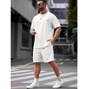 image:imageRoseSeek Mens Big and Tall Shorts Set Short Sleeve T Shirt and Track Shorts Clothing Set 2 Piece OutfitsSolid White