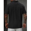 image:imageRoseSeek Mens Button Down Shirts Short Sleeve Textured Collared Casual Shirts Vacation Beach TopsBlack