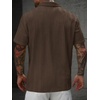 image:imageRoseSeek Mens Button Down Shirts Short Sleeve Textured Collared Casual Shirts Vacation Beach TopsBrown