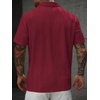 image:imageRoseSeek Mens Button Down Shirts Short Sleeve Textured Collared Casual Shirts Vacation Beach TopsBurgundy