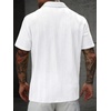 image:imageRoseSeek Mens Button Down Shirts Short Sleeve Textured Collared Casual Shirts Vacation Beach TopsWhite