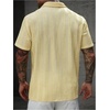 image:imageRoseSeek Mens Button Down Shirts Short Sleeve Textured Collared Casual Shirts Vacation Beach TopsYellow