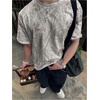 image:imageRoseSeek Mens Camo Baggy T Shirts Short Sleeve Crewneck Drop Shoulder Summer TopsGrey