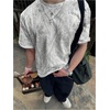 image:imageRoseSeek Mens Camo Baggy T Shirts Short Sleeve Crewneck Drop Shoulder Summer TopsLight Grey