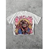 image:imageRoseSeek Mens Cartoon Graphic Tees Crew Neck Sleeve T Shirts Baggy Drop Shoulder Summer Tops StreetwearWhite