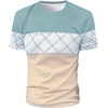 image:imageRoseSeek Mens Color Block Short Sleeve Shirts Geo Print Round Neck Casual TShirt Summer Tee TopsBlue and White