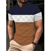 image:imageRoseSeek Mens Color Block Short Sleeve Shirts Geo Print Round Neck Casual TShirt Summer Tee TopsDeep Blue