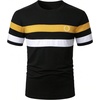 image:imageRoseSeek Mens Color Block Short Sleeve Tee Shirts Casual Crewneck T Shirt Trendy Summer TopsBlack