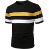 image:imageRoseSeek Mens Color Block Short Sleeve Tee Shirts Casual Crewneck T Shirt Trendy Summer TopsBlack