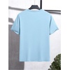 image:imageRoseSeek Mens Color Block Short Sleeve Tee Shirts Casual Crewneck T Shirt Trendy Summer TopsBlack and Light Blue