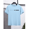 image:imageRoseSeek Mens Color Block Short Sleeve Tee Shirts Casual Crewneck T Shirt Trendy Summer TopsBlack and Light Blue