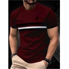 image:imageRoseSeek Mens Color Block Short Sleeve Tee Shirts Casual Crewneck T Shirt Trendy Summer TopsBlack and Red