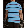 image:imageRoseSeek Mens Color Block Short Sleeve Tee Shirts Casual Crewneck T Shirt Trendy Summer TopsBlue Red