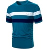 image:imageRoseSeek Mens Color Block Short Sleeve Tee Shirts Casual Crewneck T Shirt Trendy Summer TopsBlue and Black