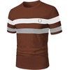 image:imageRoseSeek Mens Color Block Short Sleeve Tee Shirts Casual Crewneck T Shirt Trendy Summer TopsBrown