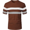 image:imageRoseSeek Mens Color Block Short Sleeve Tee Shirts Casual Crewneck T Shirt Trendy Summer TopsBrown