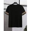 image:imageRoseSeek Mens Color Block Short Sleeve Tee Shirts Casual Crewneck T Shirt Trendy Summer TopsBrown and Black
