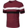 image:imageRoseSeek Mens Color Block Short Sleeve Tee Shirts Casual Crewneck T Shirt Trendy Summer TopsBurgundy