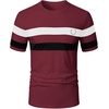 image:imageRoseSeek Mens Color Block Short Sleeve Tee Shirts Casual Crewneck T Shirt Trendy Summer TopsBurgundy