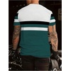 image:imageRoseSeek Mens Color Block Short Sleeve Tee Shirts Casual Crewneck T Shirt Trendy Summer TopsDeep Green and White