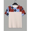 image:imageRoseSeek Mens Color Block Short Sleeve Tee Shirts Casual Crewneck T Shirt Trendy Summer TopsFloral Beige