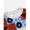 image:imageRoseSeek Mens Color Block Short Sleeve Tee Shirts Casual Crewneck T Shirt Trendy Summer TopsFloral Beige