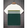 image:imageRoseSeek Mens Color Block Short Sleeve Tee Shirts Casual Crewneck T Shirt Trendy Summer TopsGreen and White