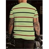 image:imageRoseSeek Mens Color Block Short Sleeve Tee Shirts Casual Crewneck T Shirt Trendy Summer TopsLime Green
