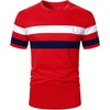 image:imageRoseSeek Mens Color Block Short Sleeve Tee Shirts Casual Crewneck T Shirt Trendy Summer TopsRed
