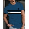 image:imageRoseSeek Mens Color Block Short Sleeve Tee Shirts Casual Crewneck T Shirt Trendy Summer TopsStriped Blue