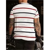 image:imageRoseSeek Mens Color Block Short Sleeve Tee Shirts Casual Crewneck T Shirt Trendy Summer TopsWhite and Red