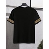 image:imageRoseSeek Mens Color Block Short Sleeve Tee Shirts Casual Crewneck T Shirt Trendy Summer TopsYellow and Black