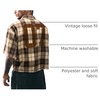 image:imageRoseSeek Mens Cropped Plaid Number Graphic Button Down Shirts Short Sleeve Retro Preppy Crop TopsMulticolor