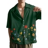 image:imageRoseSeek Mens Floral Button Down Shirts Short Sleeve Drop Shoulder Casual Hawaiian Summer Beach ShirtsGreen