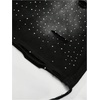 image:imageRoseSeek Mens Glitter Rhinestone Sparkle Shorts Ripped Drawstring Waist Wide Leg Rave Shorts with PocketsBlack