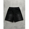 image:imageRoseSeek Mens Glitter Rhinestone Sparkle Shorts Ripped Drawstring Waist Wide Leg Rave Shorts with PocketsBlack Decor