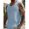 image:imageRoseSeek Mens Hollow Out Knit Tank Tops Crew Neck Sleeveless Tops Sports Streetwear Summer OutfitsBlue