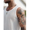 image:imageRoseSeek Mens Hollow Out Knit Tank Tops Crew Neck Sleeveless Tops Sports Streetwear Summer OutfitsWhite
