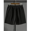 image:imageRoseSeek Mens Letter Graphic Shorts Elastic High Waisted Straight Leg Street Track Shorts with PocketsBlack