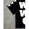 image:imageRoseSeek Mens Letter Graphic Tees Short Sleeve Crew Neck TShirts Tops Black Large