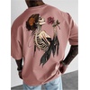 image:imageRoseSeek Mens Letter Graphic Tees Short Sleeve T Shirts Casual Streetwear  Crew Neck Short Sleeve Casual StreetwearPink
