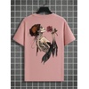 image:imageRoseSeek Mens Letter Graphic Tees Short Sleeve T Shirts Casual Streetwear  Crew Neck Short Sleeve Casual StreetwearPink
