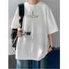 image:imageRoseSeek Mens Oversized Graphic Tees Half Sleeve Drop Shoulder Summer Casual T ShirtWhite