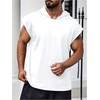 image:imageRoseSeek Mens Plus Size Hooded Tank Tops Sleeveless Drawstring Tank Hoodies Workout Gym Muscle T ShirtWhite
