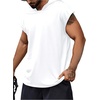 image:imageRoseSeek Mens Plus Size Hooded Tank Tops Sleeveless Drawstring Tank Hoodies Workout Gym Muscle T ShirtWhite