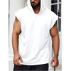 image:imageRoseSeek Mens Plus Size Hooded Tank Tops Sleeveless Drawstring Tank Hoodies Workout Gym Muscle T ShirtWhite