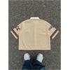 image:imageRoseSeek Mens Retro Button Down Jersey Shirts Number Graphic Collared Baseball Shirt Short Sleeve StreetwearKhaki